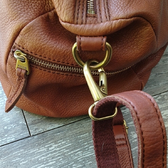Fossil Tan Leather Satchel - Picture 4 of 16
